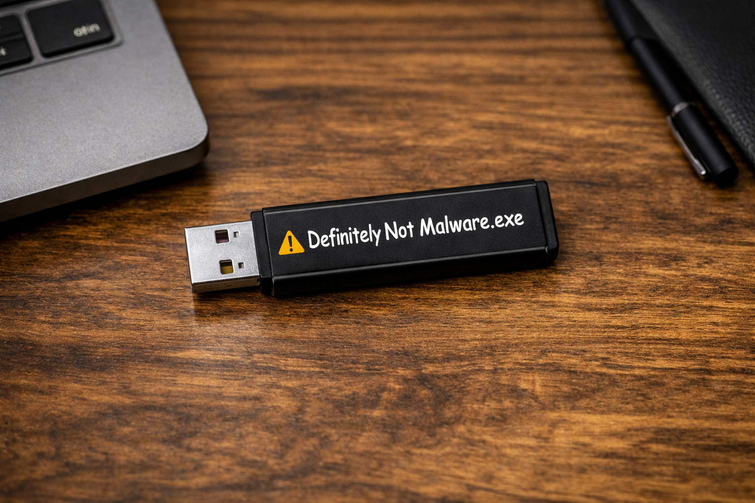 Photo of a Definitely Not Malware.exe USB product